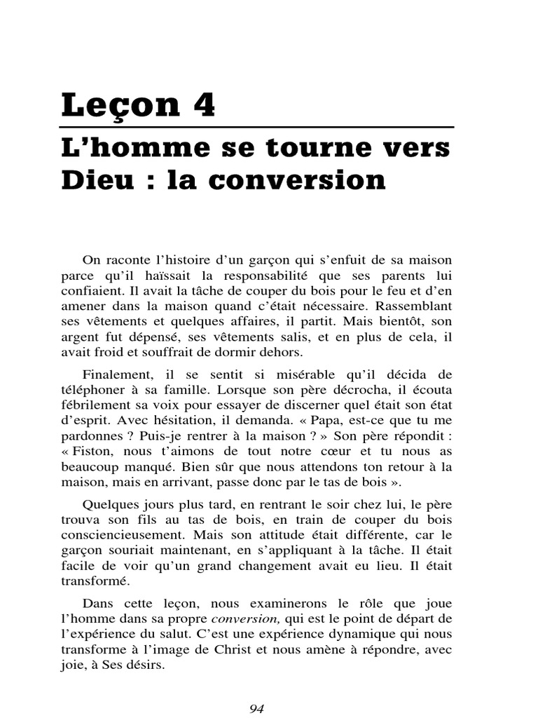 La Conversion selon la Bible | PDF | Conversion au christianisme ...