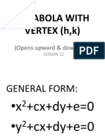 Parabola With VERTEX (H, K) : (Opens Upward & Downward)