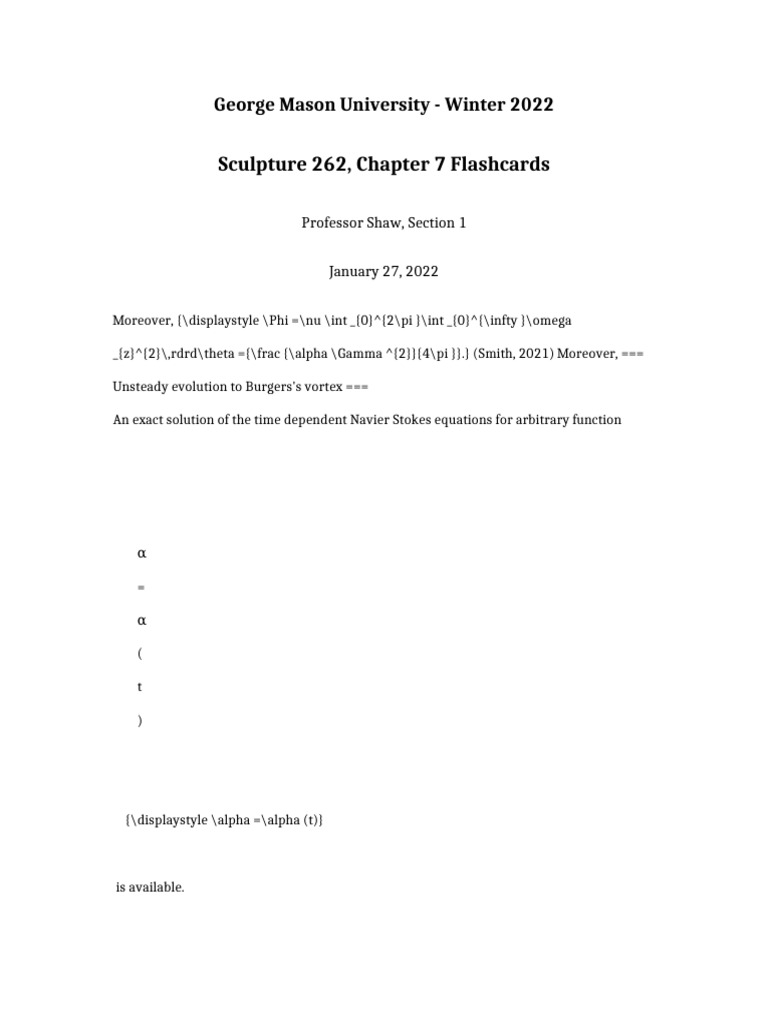 Sculpture 262 Chapter 7 Flashcards | PDF