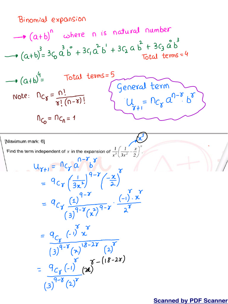 binomial theorem HL | PDF | Records Management | Written Communication