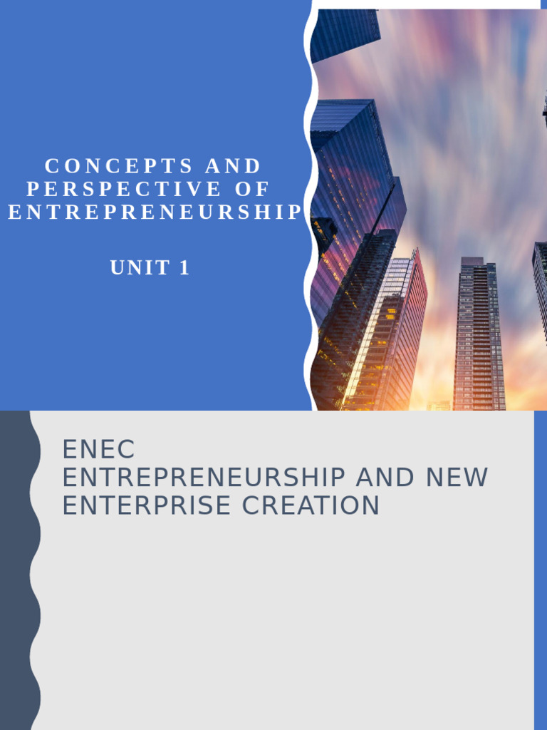 Unit 1-1 | PDF | Entrepreneurship | Economies
