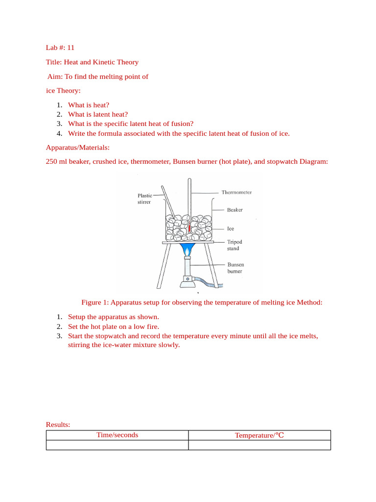 Melting Point of Ice Experiment | PDF