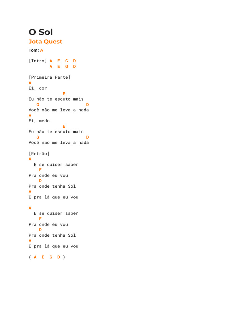 Letra da Música 
