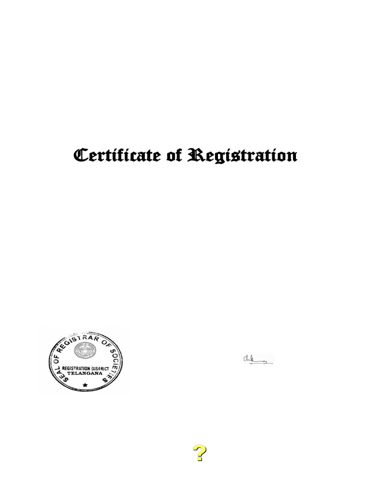 Rajaka Seva Sangam Registration Certificate | PDF