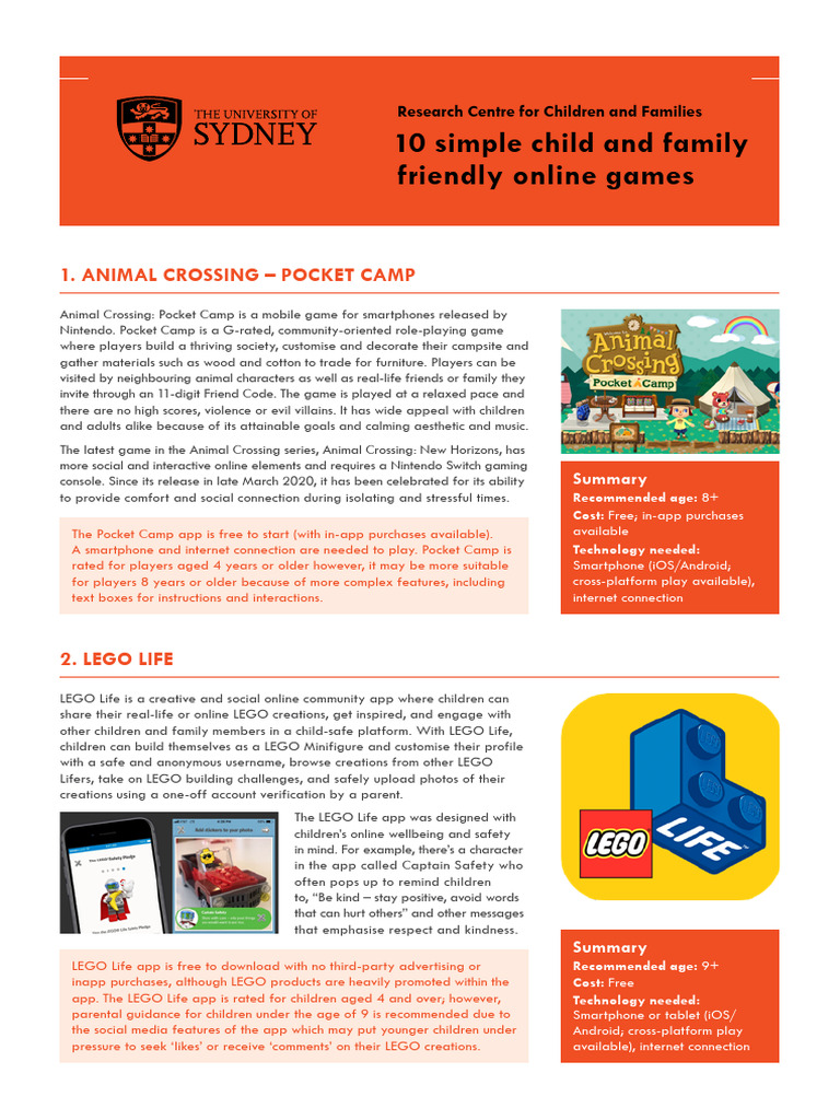 Ten Family Friendly Online Games | PDF | Computing