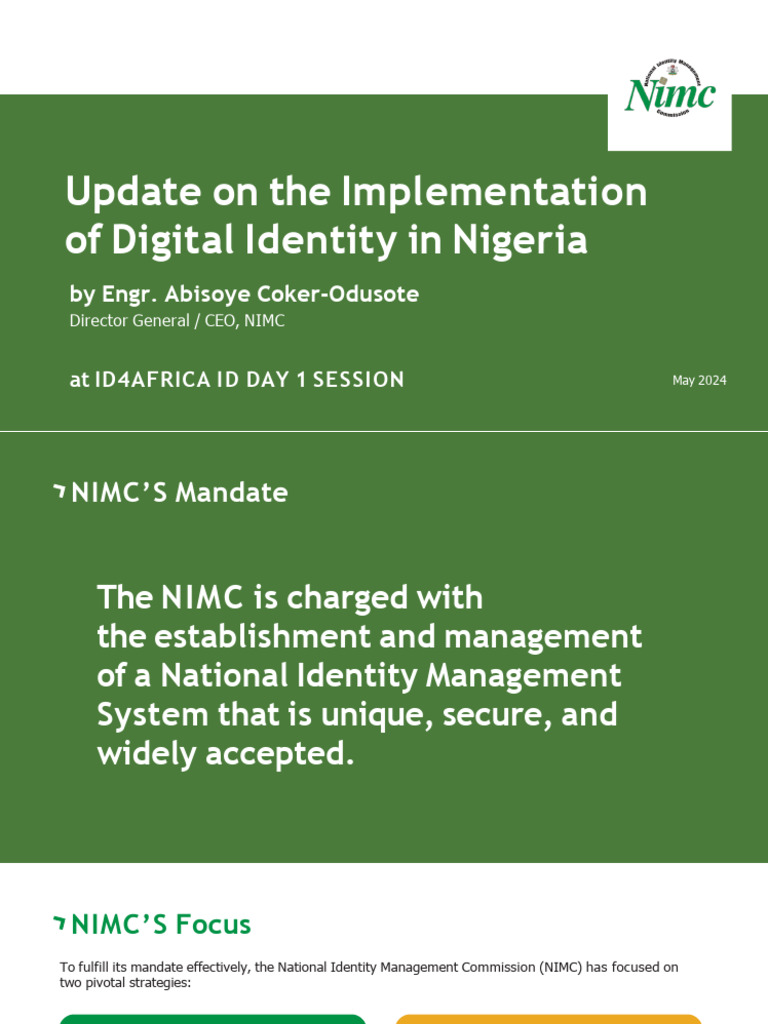 Nigeria's Digital Identity Progress Update | PDF | Biometrics