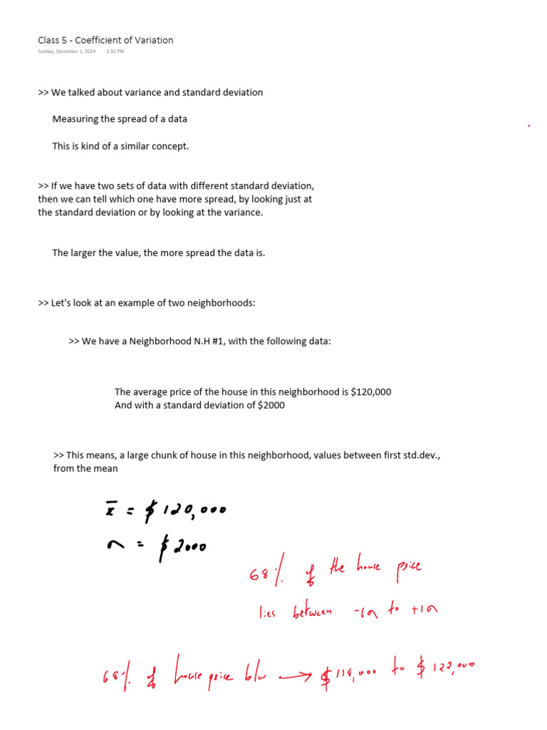 Coefficient of Variation Explained | PDF | Standard Deviation ...