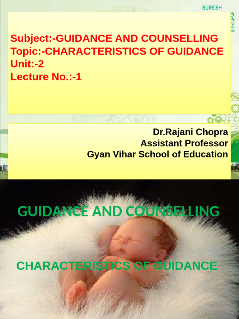 Unit 1 Guidance Counseling 1 | PDF | Psychotherapy | Counseling Psychology