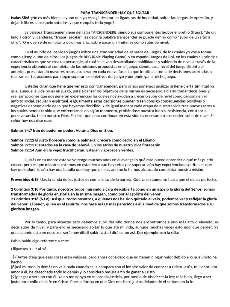Transcender: Soltar para Crecer Espiritualmente | PDF | Cristo (título ...
