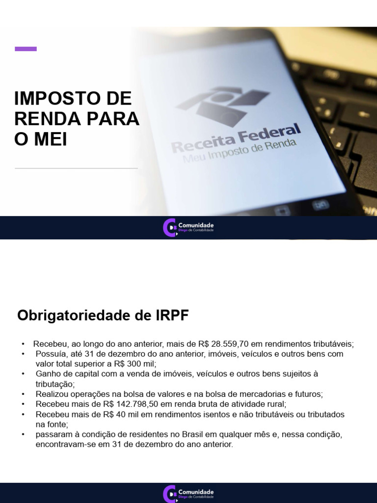 Módulo 09 Imposto de Renda para o MEI | PDF | Contabilidade | Impostos
