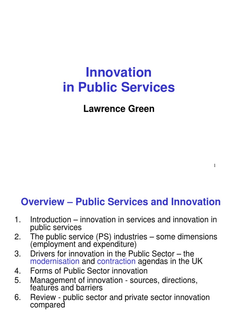 Public Sector Innovation | PDF | Innovation | Public–Private Partnership