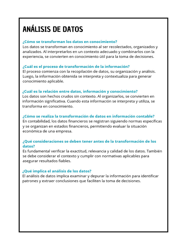 Transformación de datos en conocimiento útil | PDF | Datos | Análisis ...