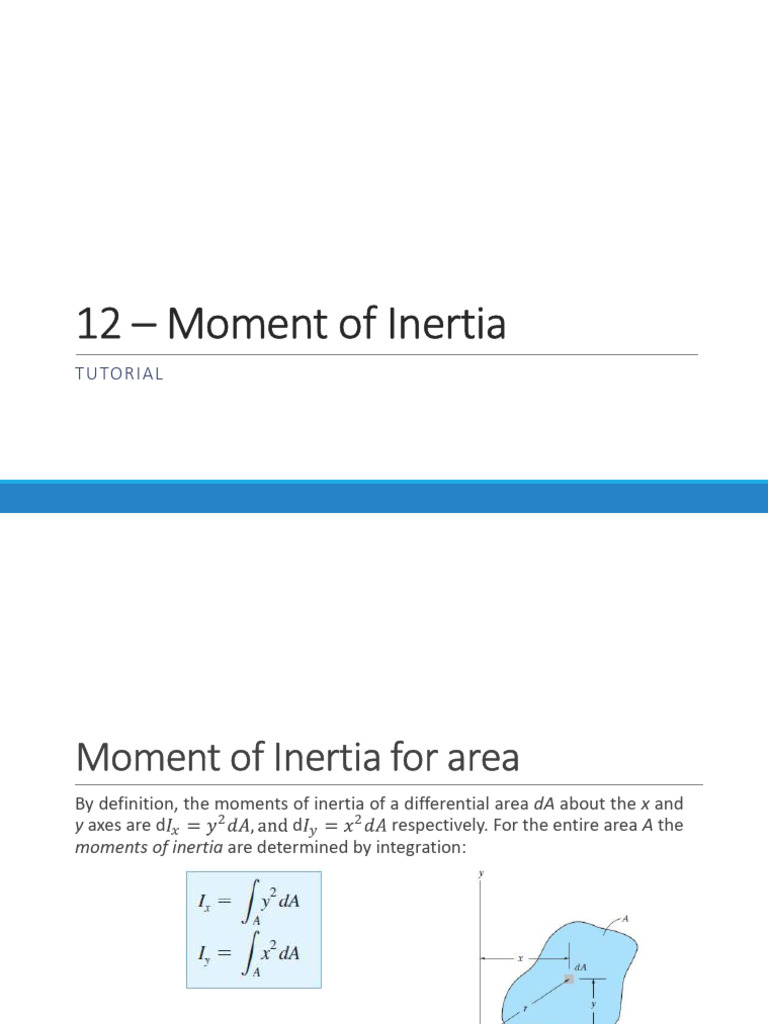 Moment of Inertia: Example Problems | PDF | Area | Classical Geometry