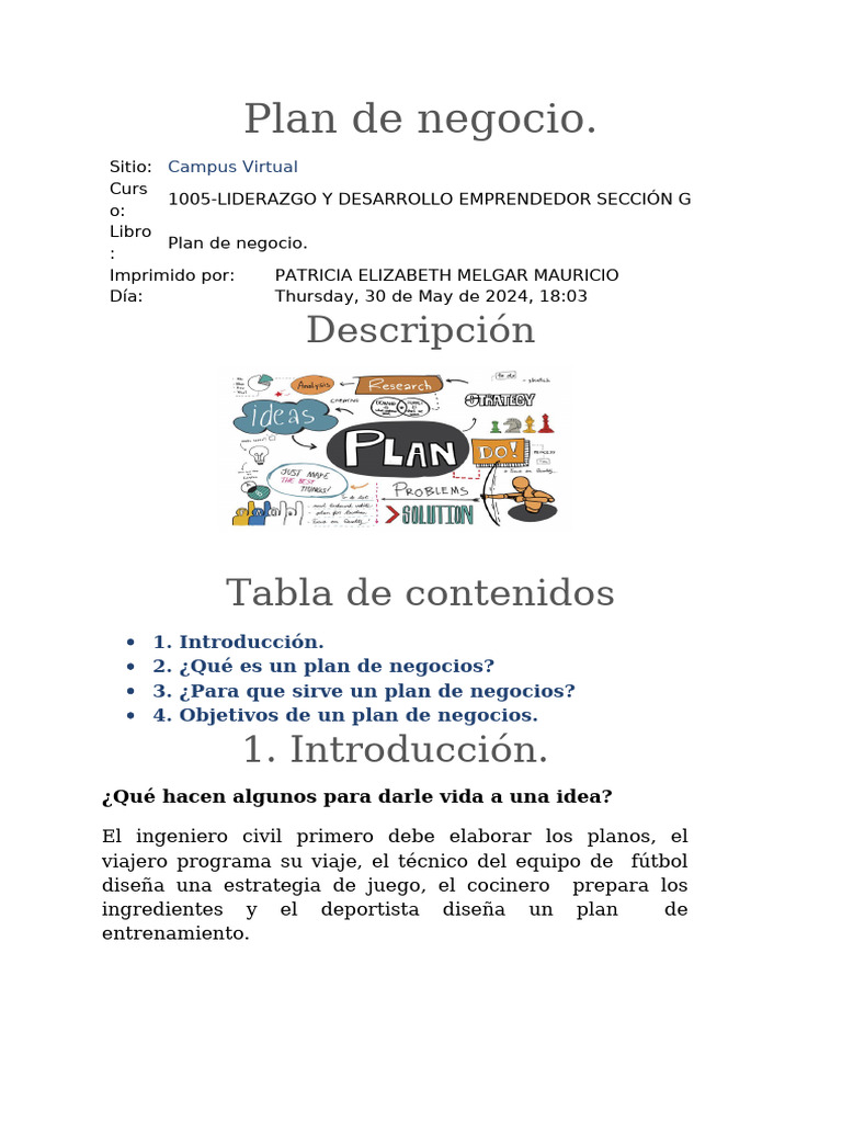 Guía para Elaborar un Plan de Negocios | PDF | Plan de negocios ...
