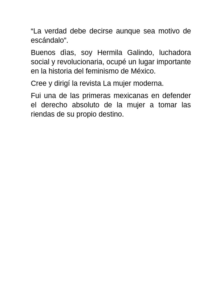 Hermila Galindo: Pionera del Feminismo | PDF