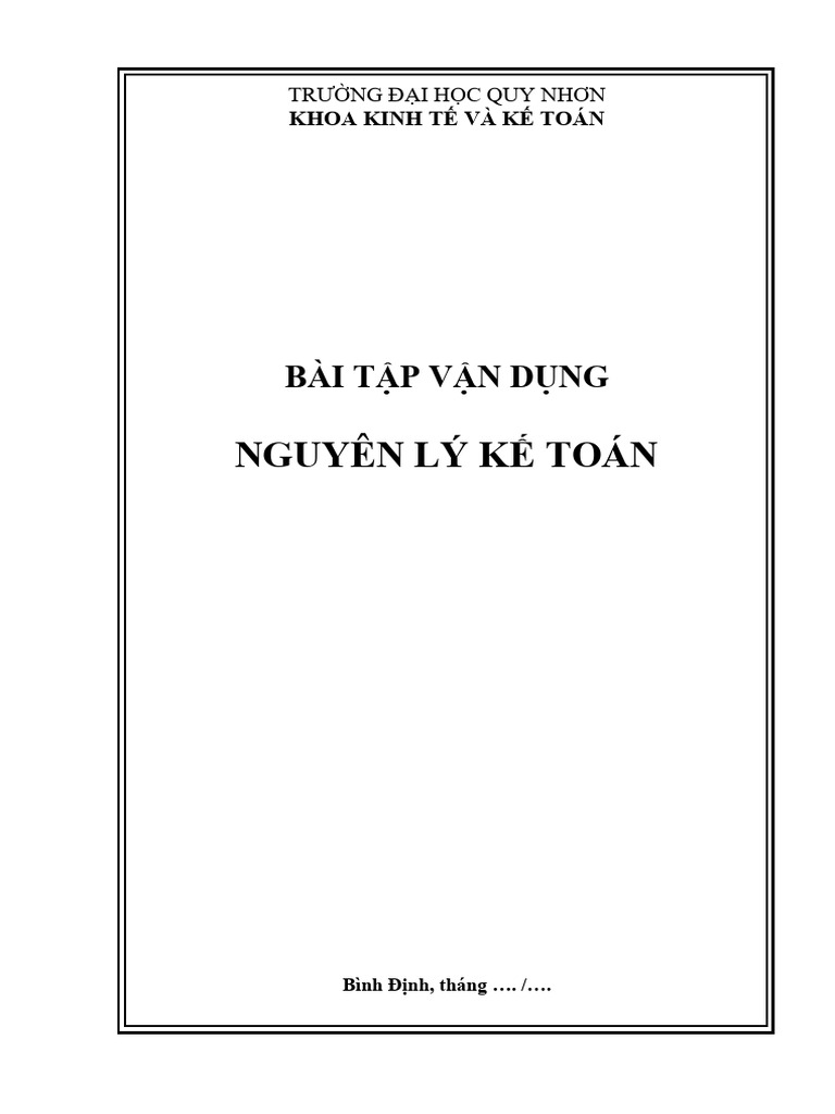 Bai Tap Nguyen ly ke toan | PDF