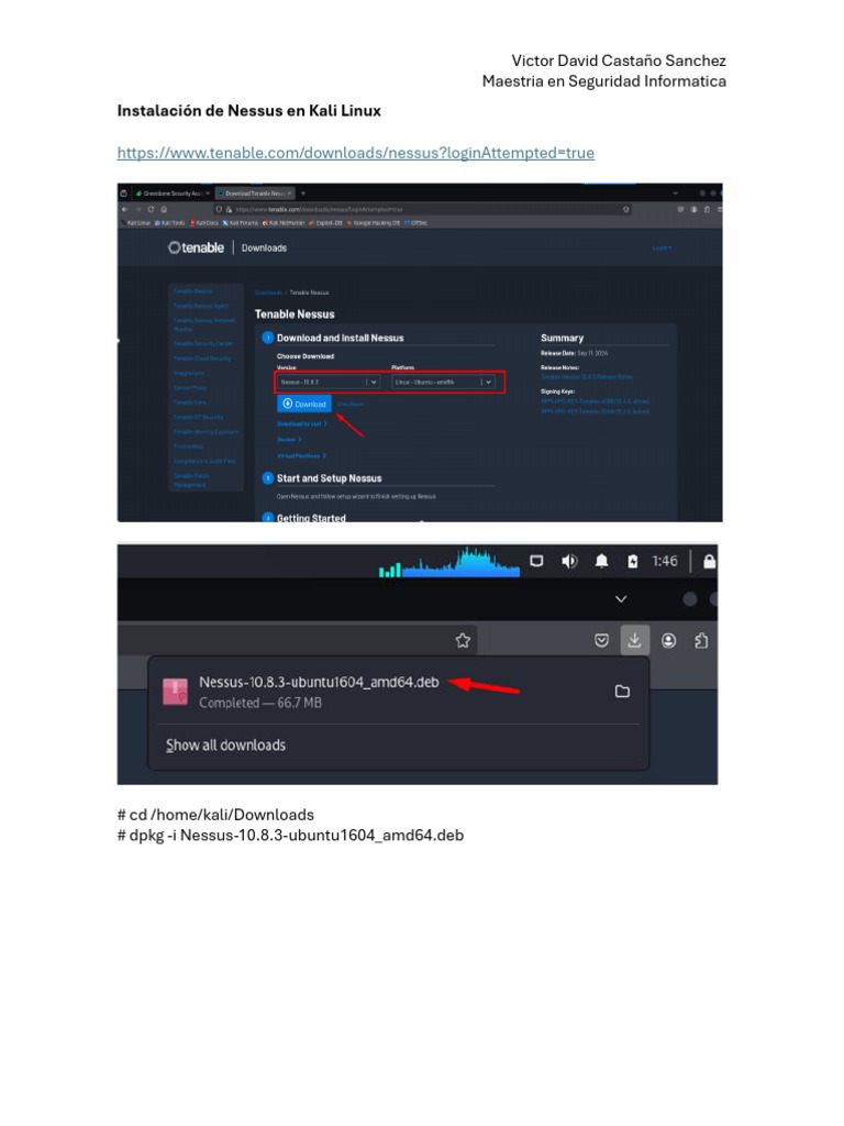 Instalación de Nessus en Kali Linux | PDF