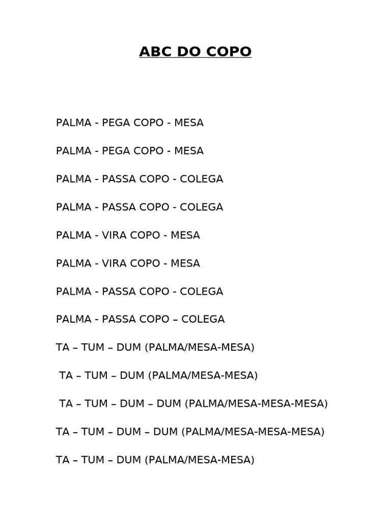 Abc Do Copo | PDF