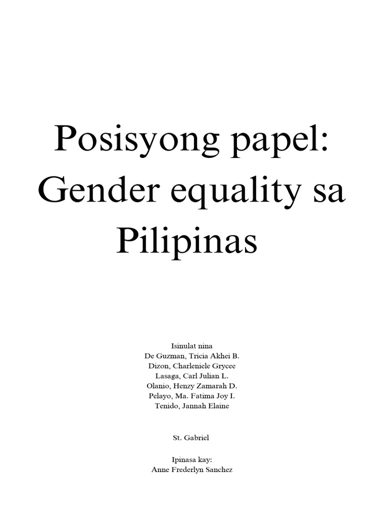 Gender Equality 2 | PDF