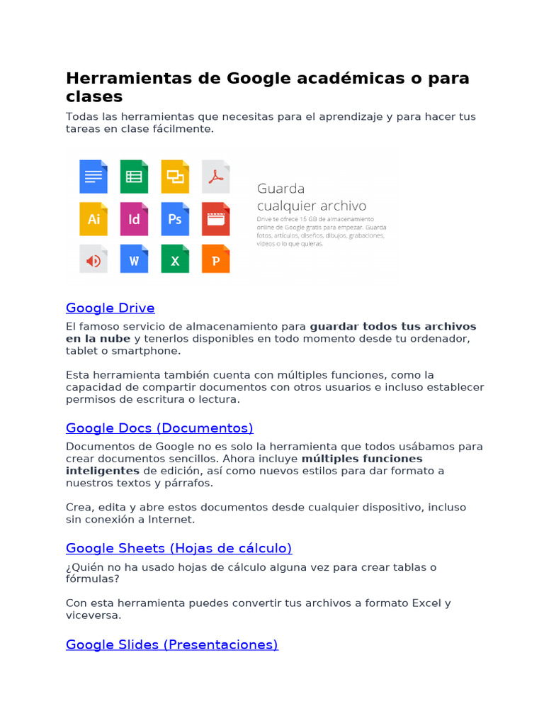 Herramientas de Google | PDF | Youtube | Aplicación movil