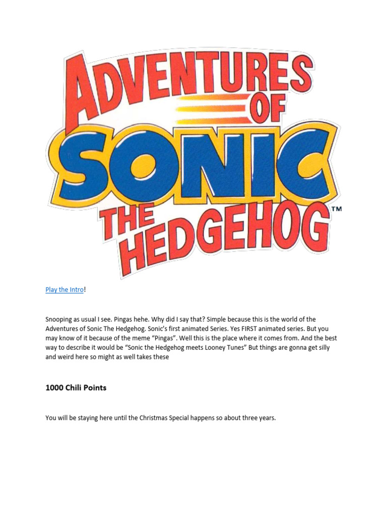 Sonic the Hedgehog Animated Series Guide | PDF
