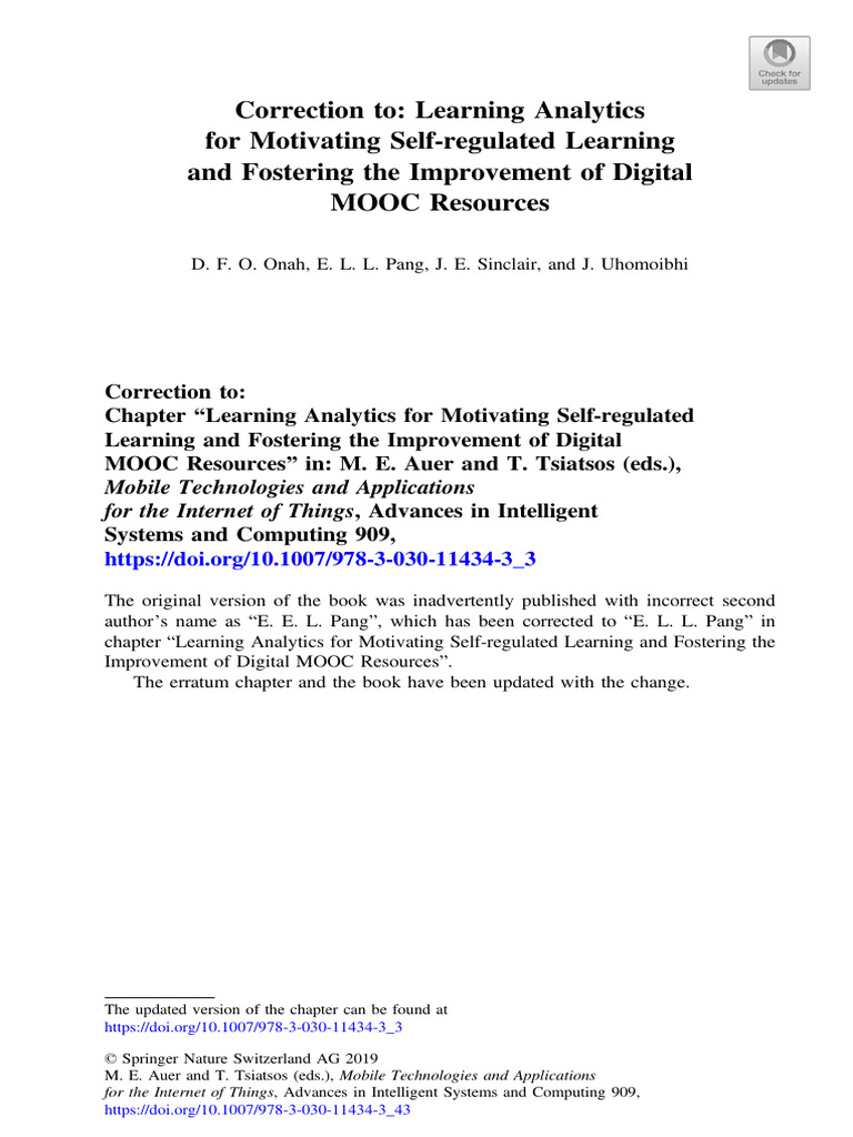 Learning Analytics For Motivating Self-Regulated Learning and Fostering ...