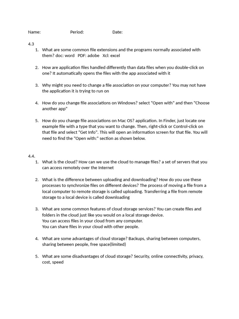 4.3+and+4.4+Questions Copy | PDF | Computer File | I Cloud