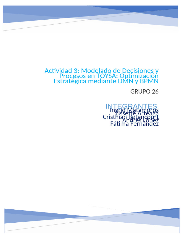 Optimización Estratégica en TOYSA con DMN y BPMN | PDF | Logística ...