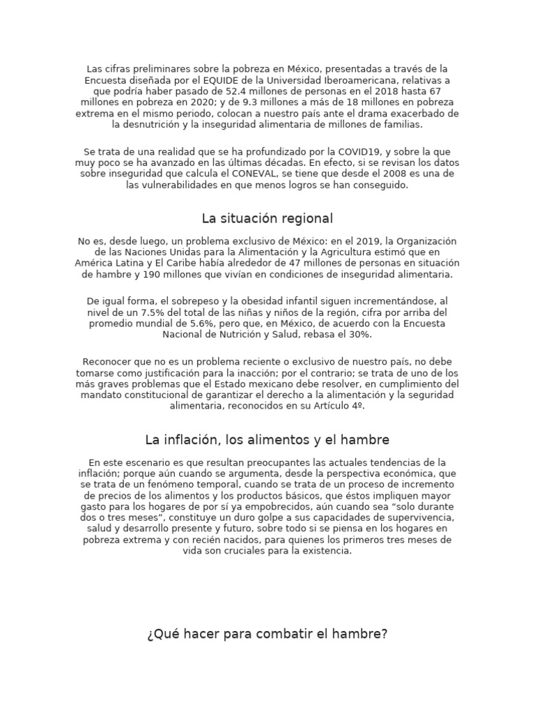Aumento de la pobreza en México 2020 | PDF | Pobreza | Pobreza e indigencia