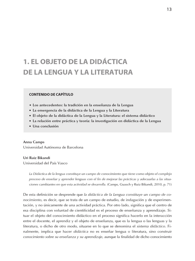 Didáctica de la Lengua y Literatura: Enfoques | PDF | Enseñando ...