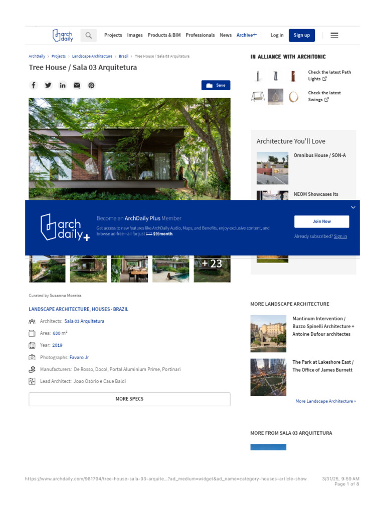 Tree House - Sala 03 Arquitetura - ArchDaily | PDF | Architectural ...