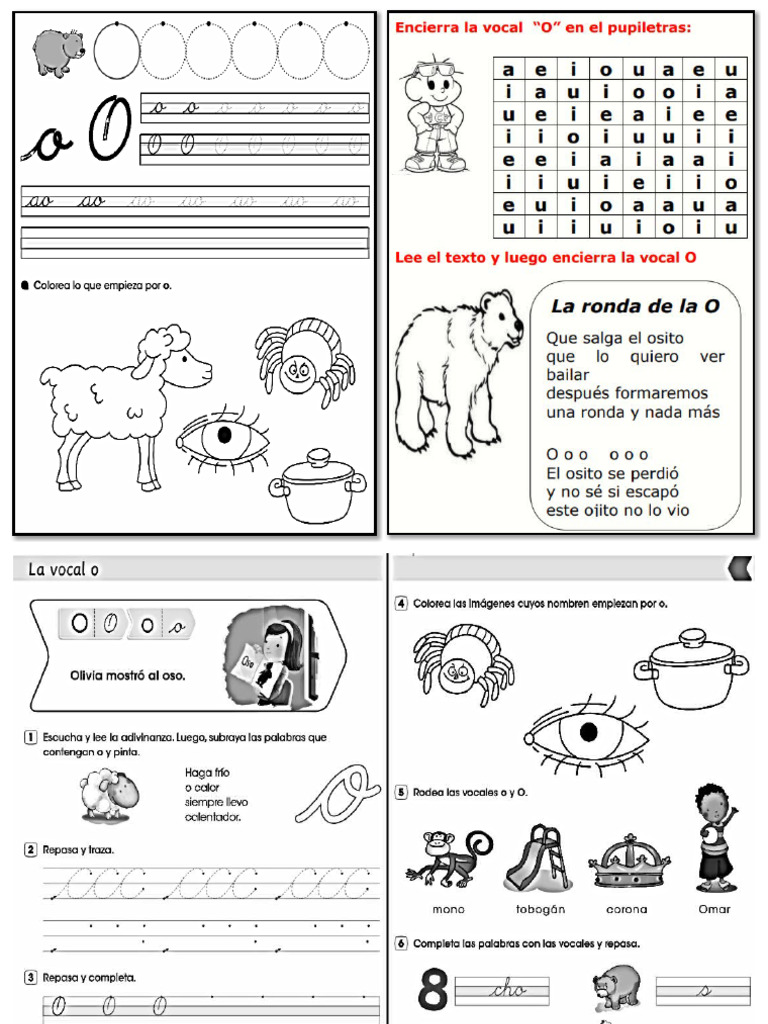 Caligrafía - Vocal o | PDF