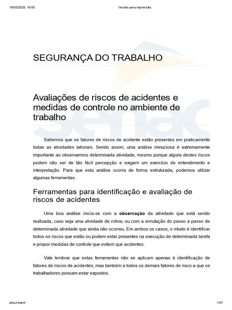 Análise de Riscos no Trabalho | PDF | Avaliação de risco