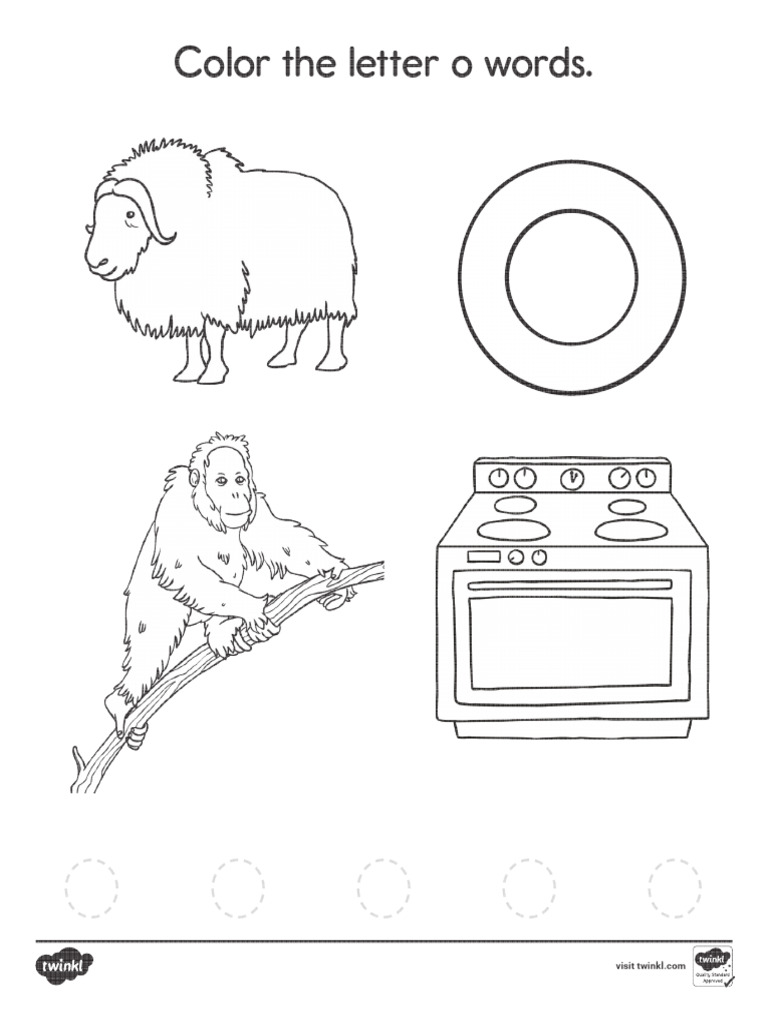 Words That Begin With Letter o Coloring Sheets Us e 707 Sebw | PDF