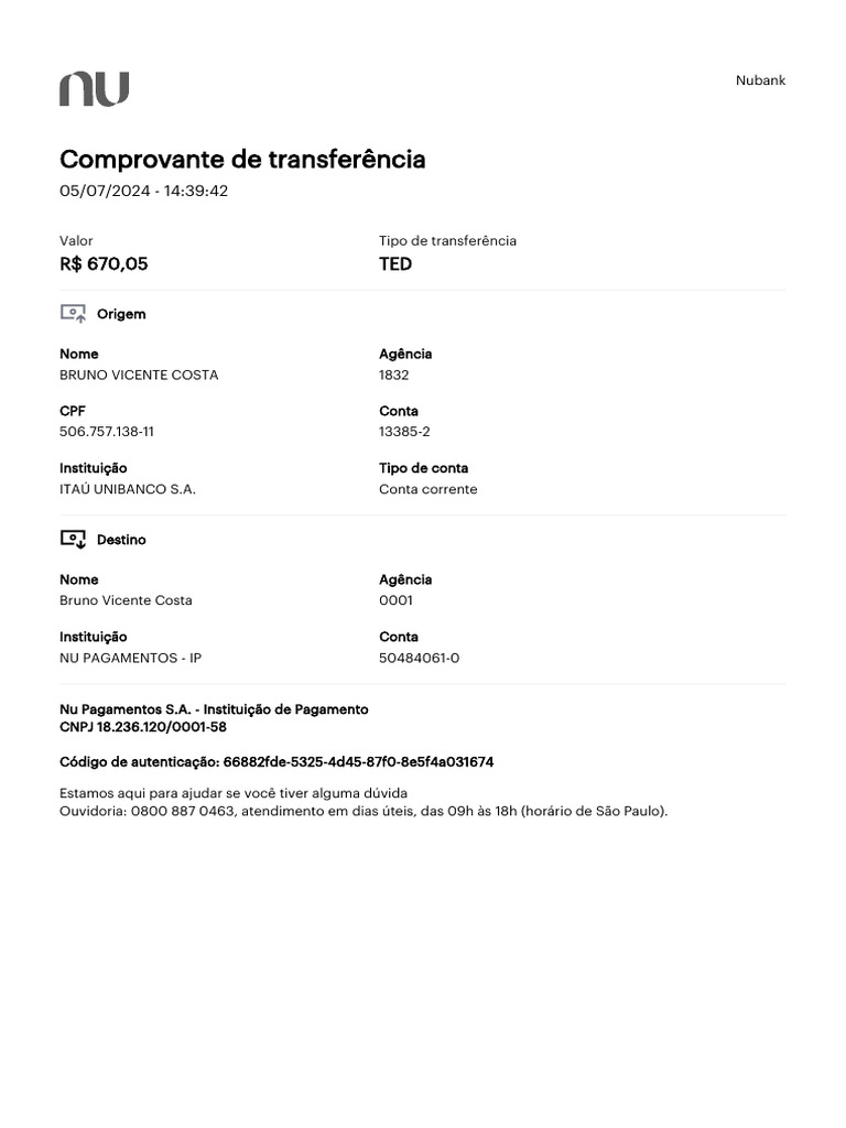 Comprovante Nubank 06-07-2024 | PDF
