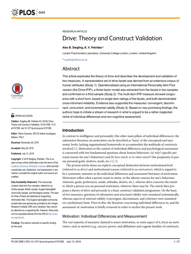 Drive | PDF | Motivation | Motivational