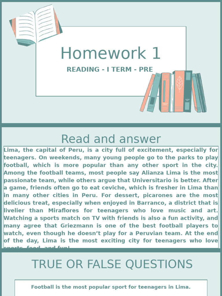 Homework 1: Reading - I Term - Pre | PDF