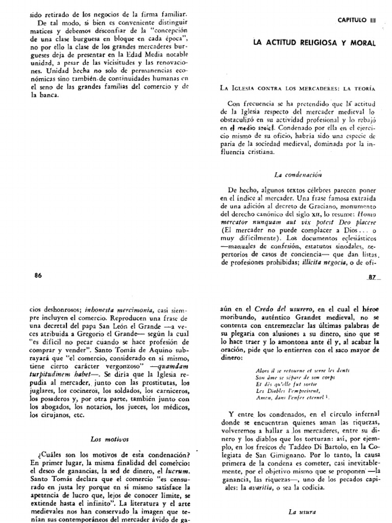 Mercaderes y la Iglesia en la Edad Media | PDF | Usura | Edades medias
