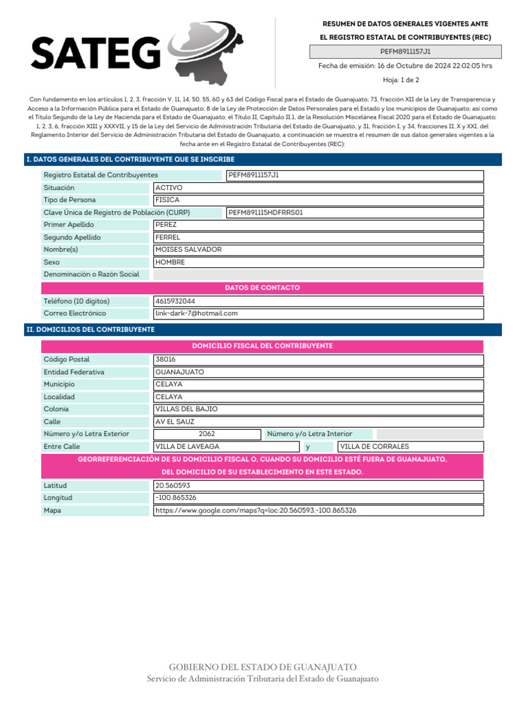 Resumen de Datos Generales REC | PDF | Gobierno
