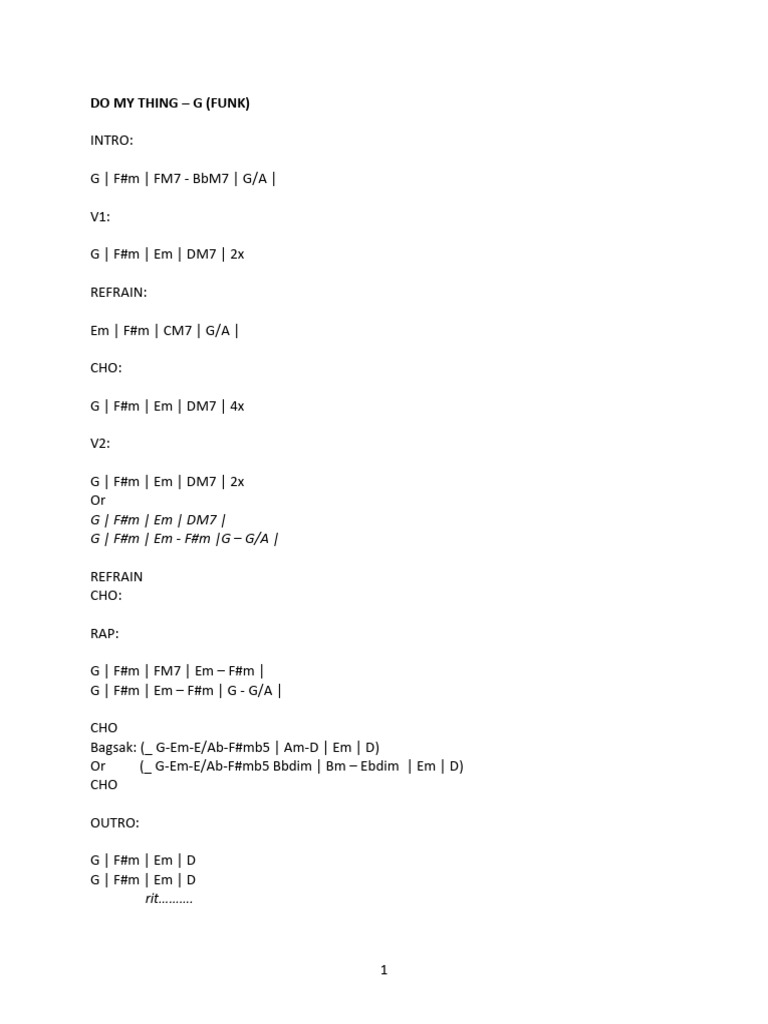 Song Chord Progressions and Lyrics | PDF | Song Structure | Elements Of ...