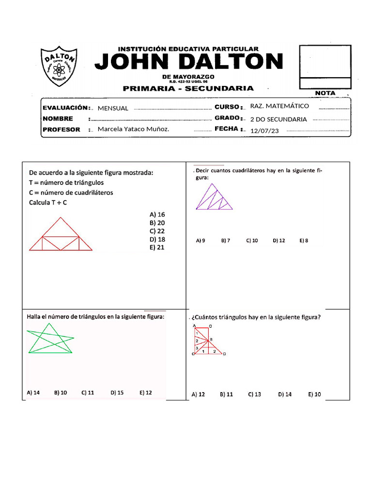 Razón Matemática 2° Secundaria | PDF