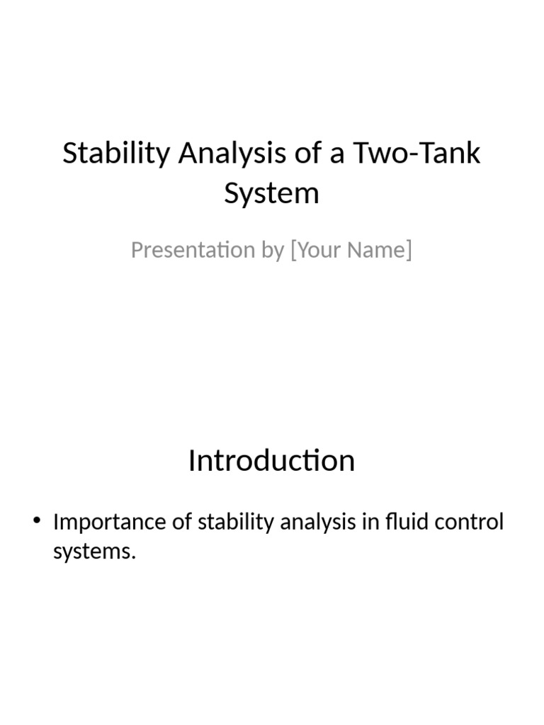 Stability Analysis of Two-Tank Systems | PDF
