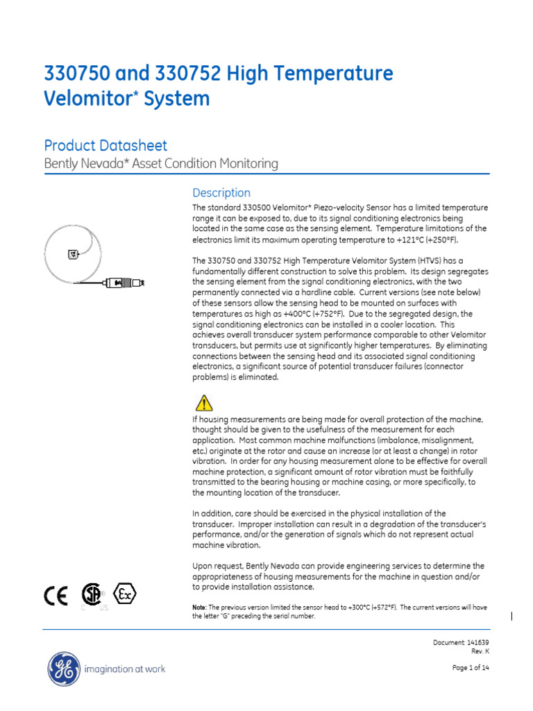 High-Temperature Velomitor System Datasheet | PDF | Electrical Engineering