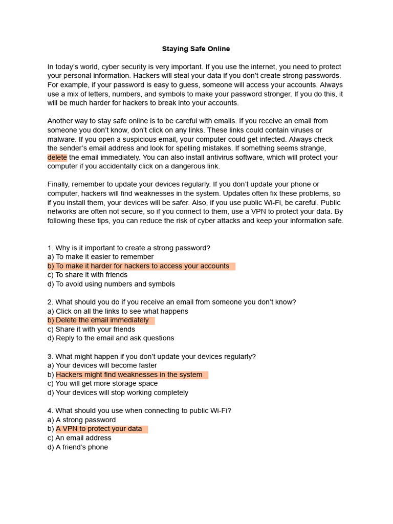 Essential Tips for Online Safety | PDF