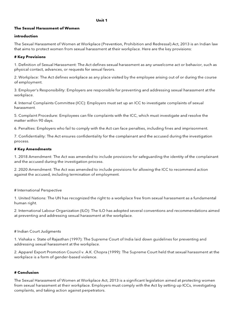 Sexual Harassment & Labor Laws in India | PDF | Cost Of Living | Employment
