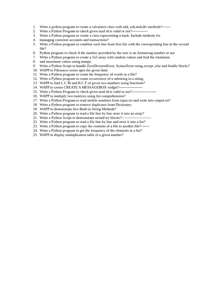 Python Programming Exercises and Solutions | PDF