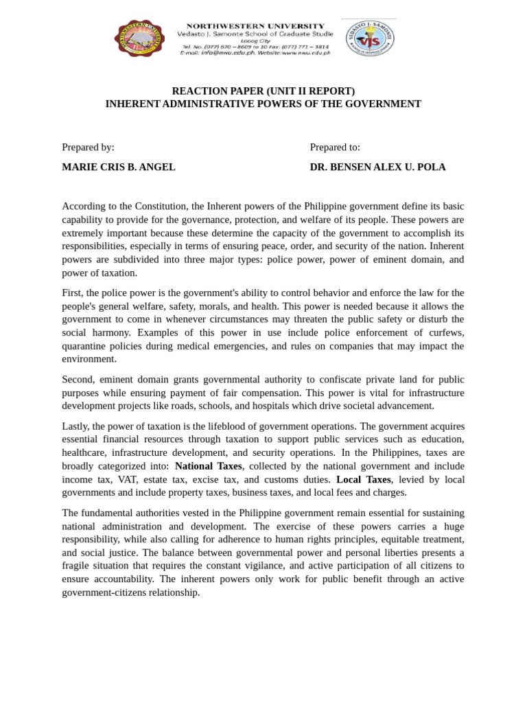 Reaction Paper For Unit Ii Report | PDF | Taxes | Economies