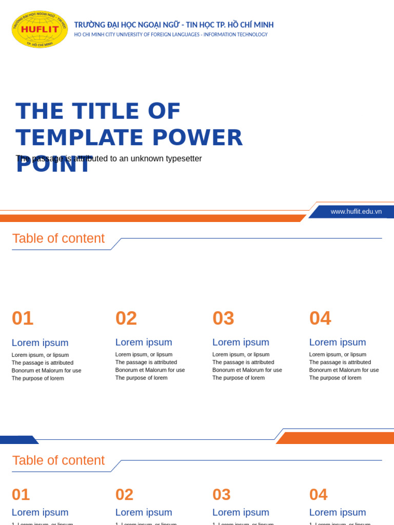 Huflit PowerPoint Template Guide | PDF