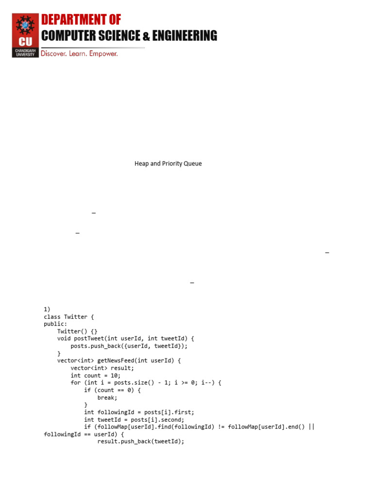 CSE IT Skills: Heap & Queue Exercises | PDF | Computer Programming