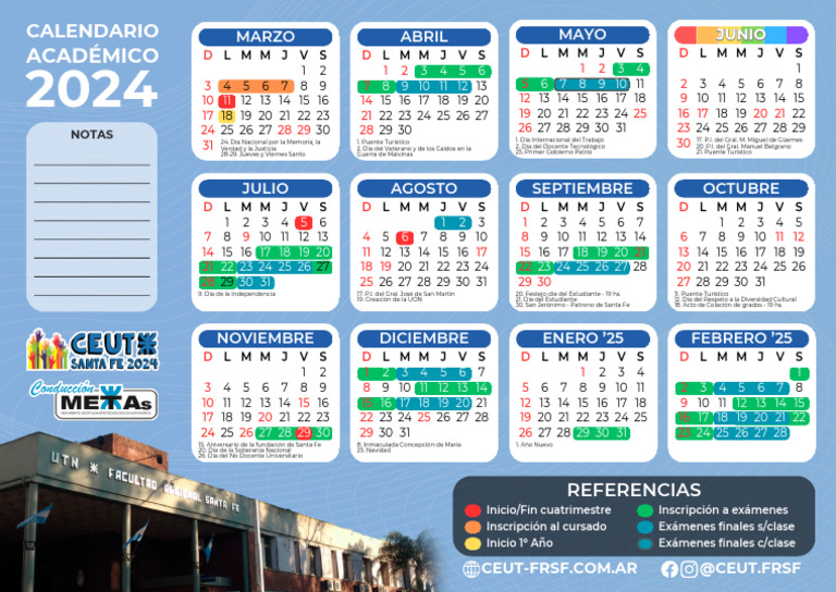 Calendario Académico 2024 CEUT-FRSF | PDF